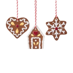 Set 3 decorațiuni Gingerbread Porțelan, Rosenthal Hutschenreut